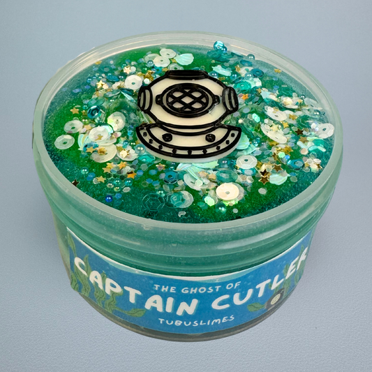 Captain Cutler | Glow-in-the-Dark Clear + Rock Slime
