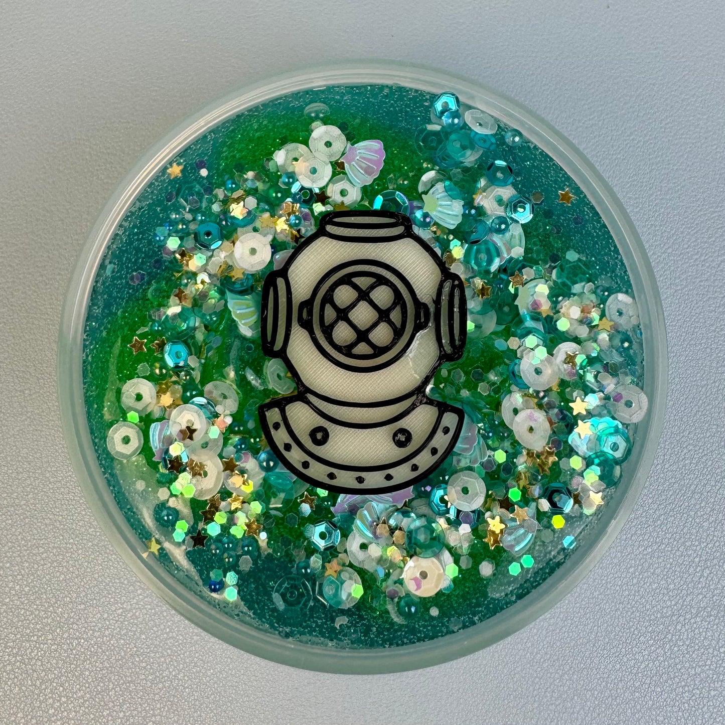 Captain Cutler | Glow-in-the-Dark Clear + Rock Slime